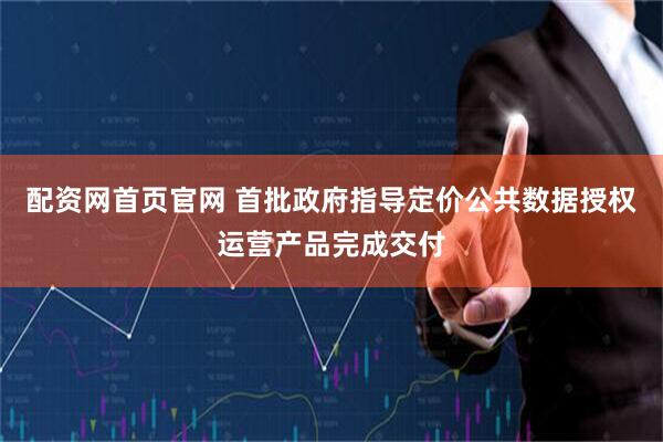 配资网首页官网 首批政府指导定价公共数据授权运营产品完成交付